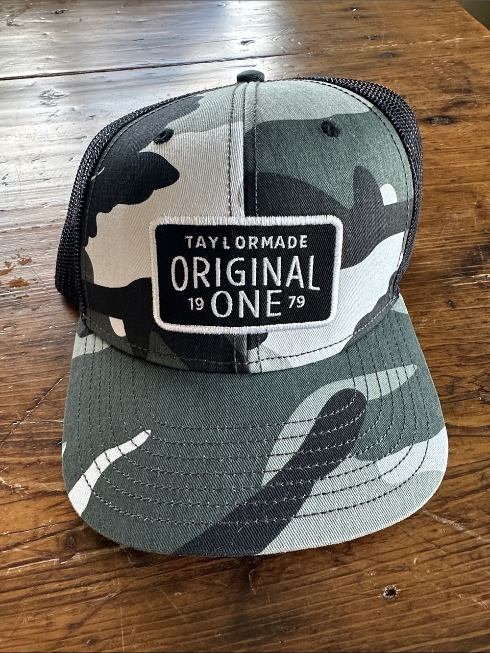 TaylorMade Gray and Black Camo Trucker Hat